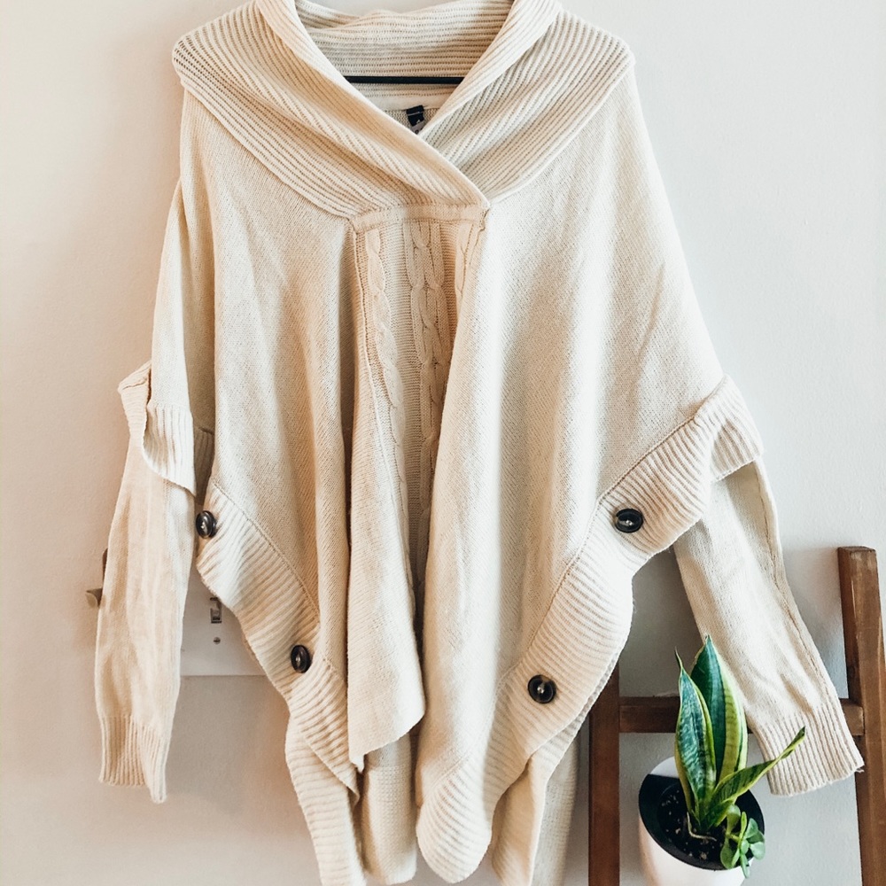 Off White Cowl Neck lord and Taylor Sweater Sz XS